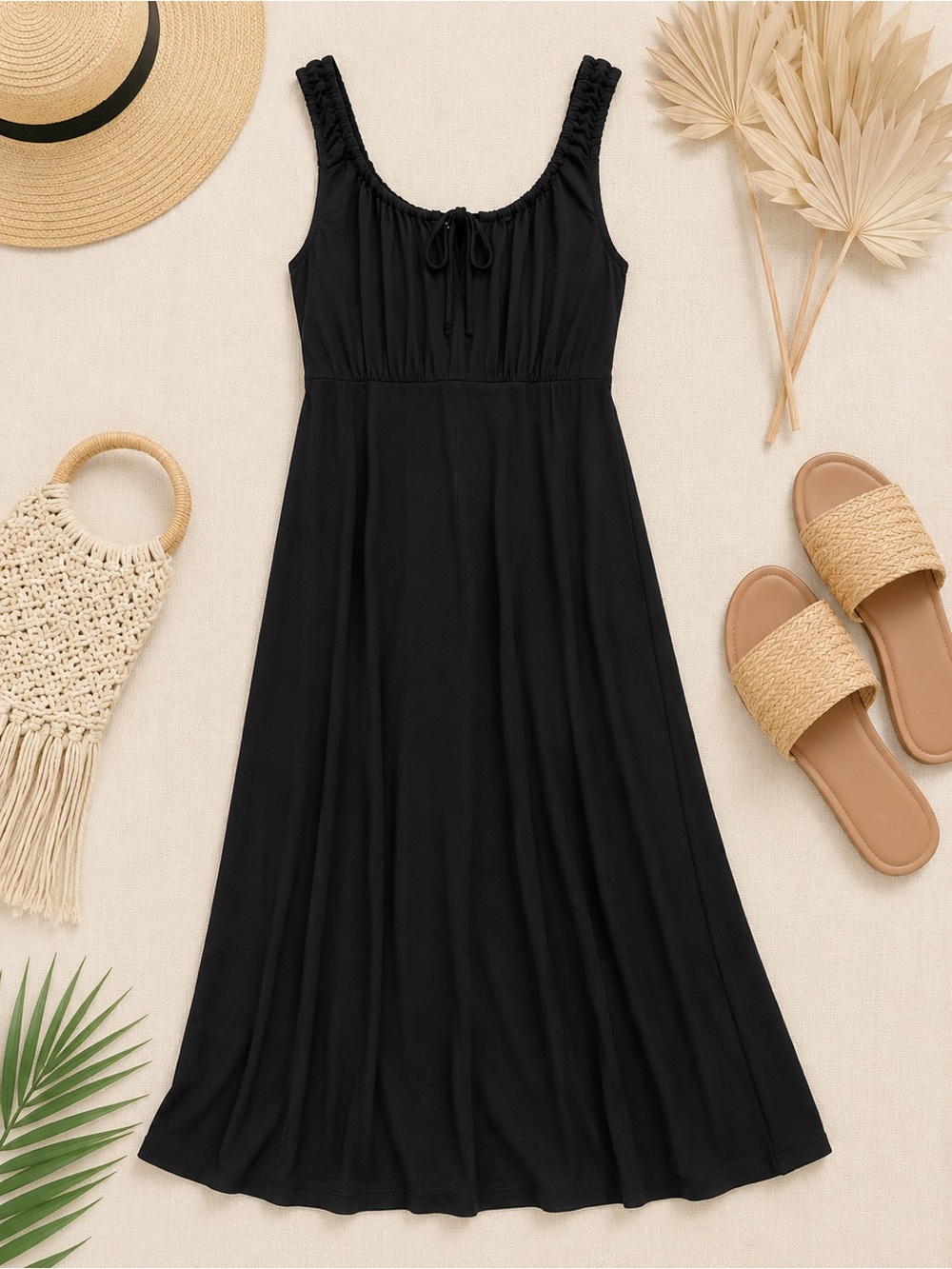 Old Navy Black Sleeveless Maxi Dress Size Large Soft Casual Minimalist